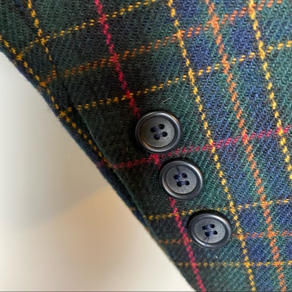 Vintage Peabody House Cropped Wool Blend Plaid Blazer C - Picture 4 of 7